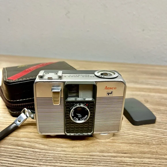 Ansco GAF Memo II Automatic 35mm Half Frame Camera and Pocket